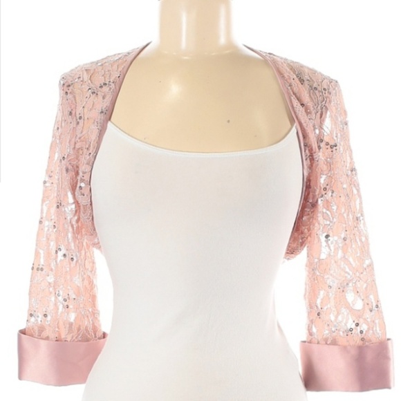 JS Collection Pink floral Shrug Jacket - Picture 1 of 4